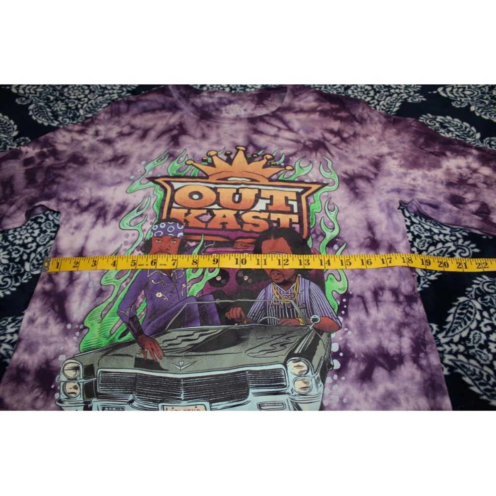 Vtg Outkast ATLiens Purple Tie Dye Long Sleeve Rap Hip-Hop T Shirt Size SMALL